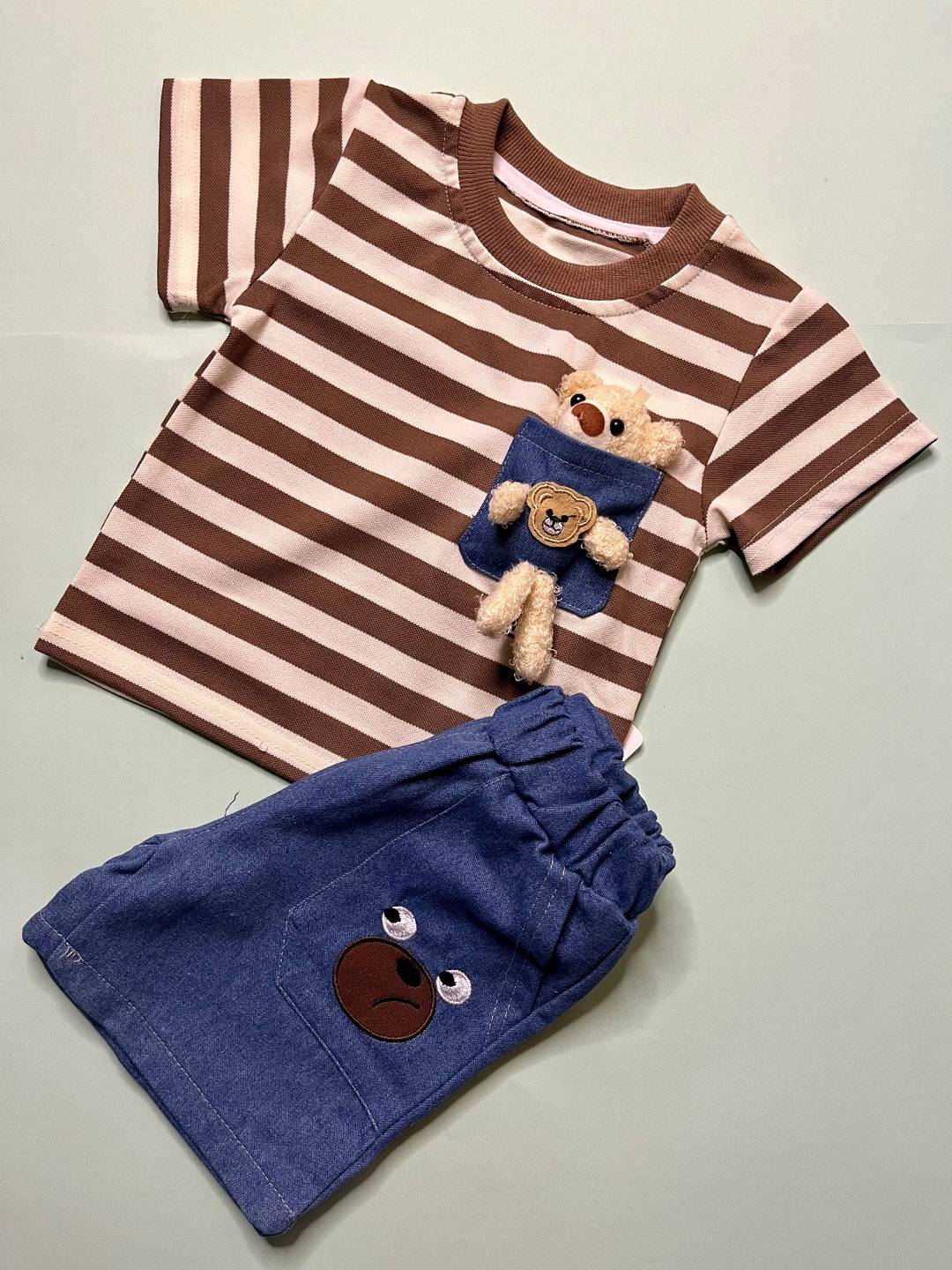 🧸 Little Bear Striped 2-Piece Set