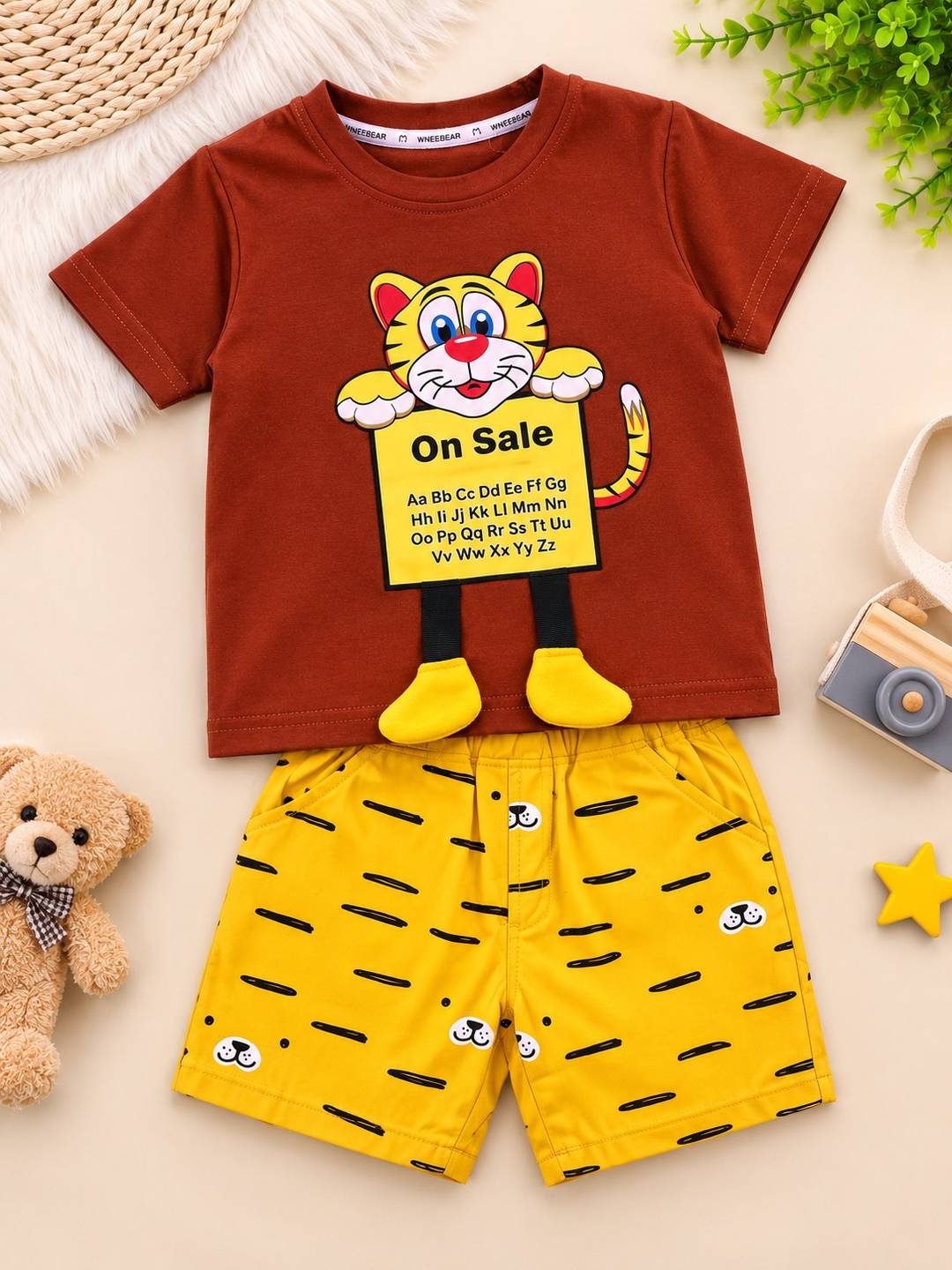 Premium Boys’ Cartoon T-Shirt & Printed Shorts 2-Piece Summer Set 🌟